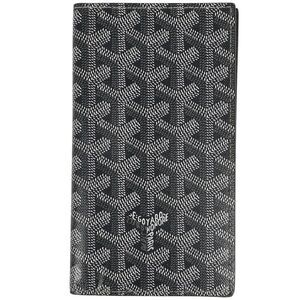 Goyard Logo Foldable Long Wallet Billfold Coin Purse Long Wallet Coated Canvas